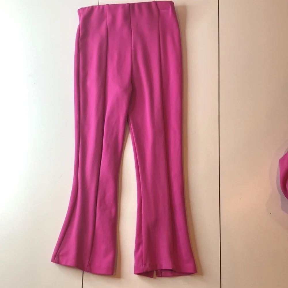 FLAPDOODLES 2Pcs Barbie Pink Sequin Hooded Top & Pants Set Girls size 6 EUC